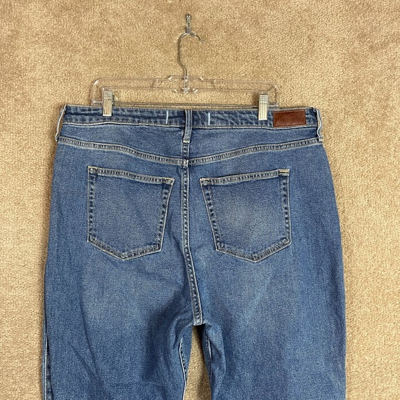 Hollister Vintage Straight Jeans Womens 33/25 Blue Curvy Ultra High Rise Ripped - Picture 7 of 11